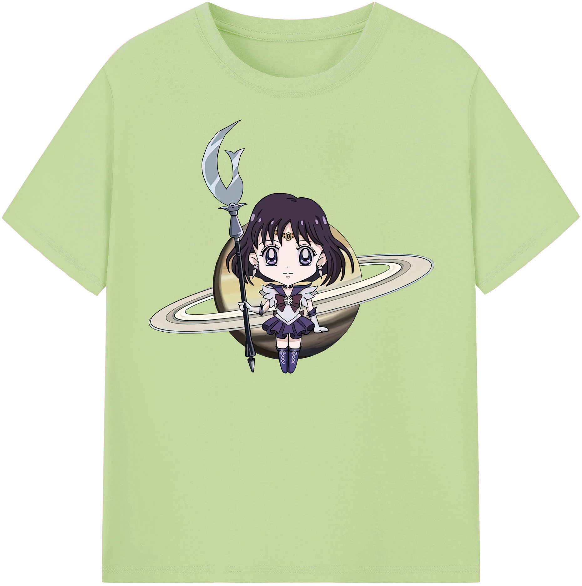 （画像用） 美少女戦士セーラームーン 土萠ほたる Sailor Moon Tomoe Hotaru （セーラーサターン；Sailor Saturn） 綿100％半袖Tシャツ（フロントプリント）